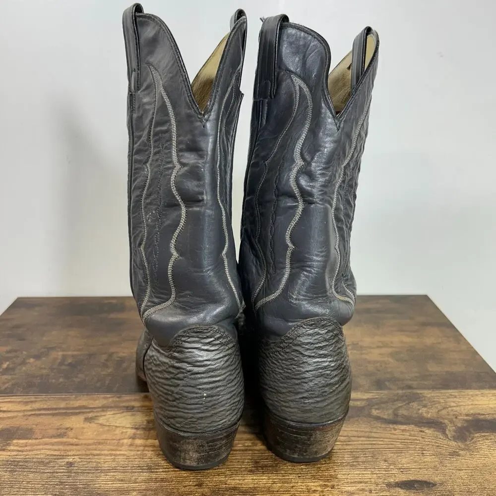 Abilene Shark Skin Western Cowboy Boots Grey Mens Size 11.5 D USA Made